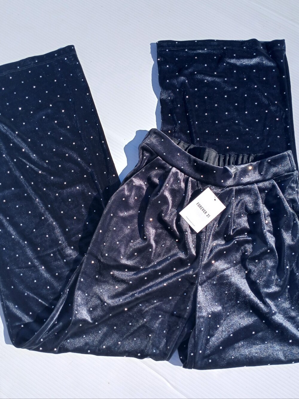 NEW NWT Black Velour Wide Leg Flare Lounge Pants size S Small with Pockets F21